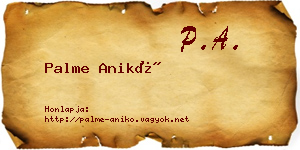 Palme Anikó névjegykártya
